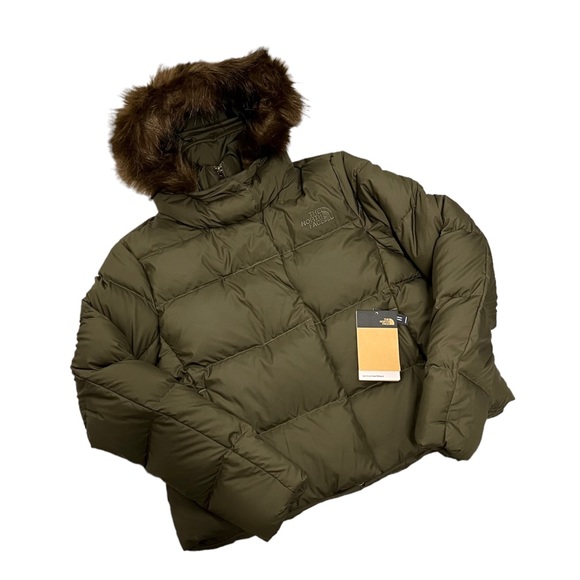THE NORTH FACE Womens New Dealio 550 Down Short Jacket New Taupe Green - Picture 3 of 14